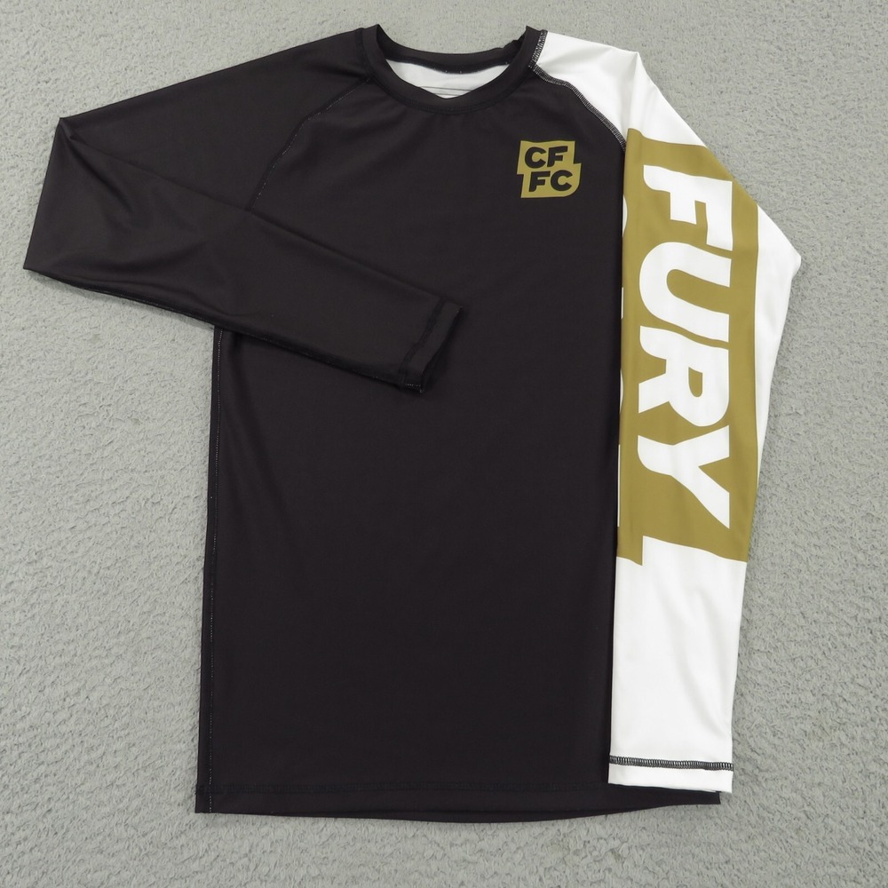 Few Will Hunt Rashguard Mens Small BJJ MMA Fighting Long Sleeve Black Gold Shirt